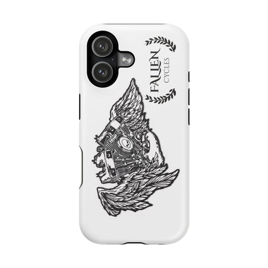 Motorcycle Engine Phone Case — 'Fallen Cycles' Vintage V-Twin Impact-Resistant Case
