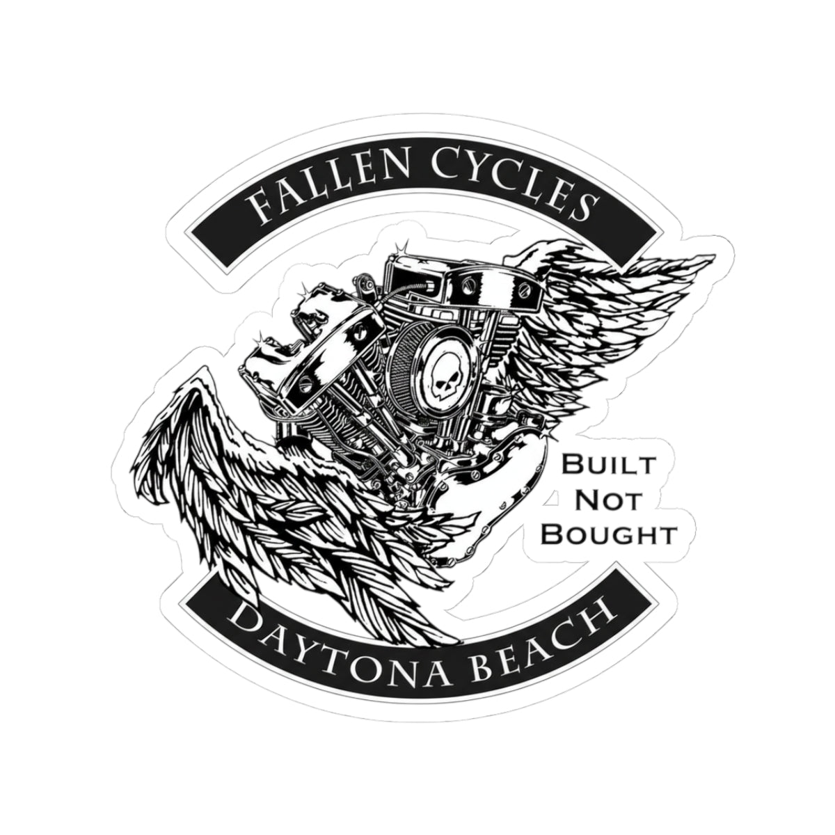 Fallen Cycles 'Built Not Bought'  Sticker